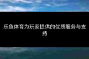 乐鱼体育为玩家提供的优质服务与支持