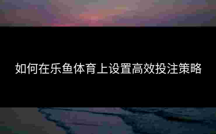 如何在乐鱼体育上设置高效投注策略 如何在乐鱼体育上设置高效投注策略